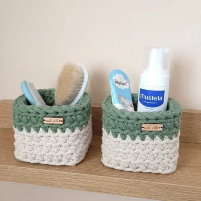 2 koszyki ze sznurka bawełnianego